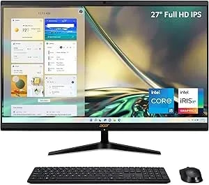 Acer Aspire c27-1700-ua91 Aio Desktop - 27" Full Hd Ips Display - 12th Gen Intel Core i5-1235u - Intel Iris Xe Graphics - 16gb ddr4 - 512gb Nvme M.2 Ssd - Wi-Fi 6 - Copilot Enabled - Windows 11 Home