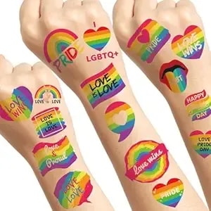 Pride Temporary Tattoos 75 Pcs Rainbow Lgbt Waterproof Stickers 10 Sheets For Pride Month Party Favors Parade Decorations Kids Adults