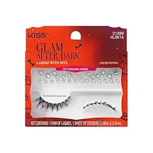 Kiss Halloween Eyelashes ‘Enchanted Sparkles’, 12mm, Natural Volume False Lashes With Butterfly Accents & Gem Stickers, Reusable Strip Lashes, No Damage To Natural Lashes, Vegan & Cruelty-Free