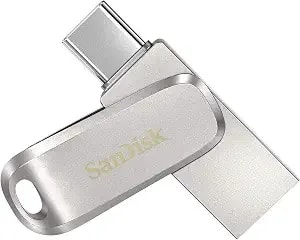 Sandisk 64gb Ultra Dual Drive Luxe Usb Type-C - sdddc4-064g-g46, Sliver - File Transfer And Storage With 400mb/S Speed And Usb Type-C Connector