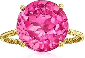 Ross-Simons Gemstone Twist Rope Ring In 14kt Yellow Gold