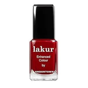Londontown Lakur Nail Polish – Red, Long-Lasting, Streak-Free, Chip-Resistant - 21+ Free Non-Toxic Vegan Nail Color, Strengthens & Hydrates Nails, 0.4 Fl Oz - Vendetta