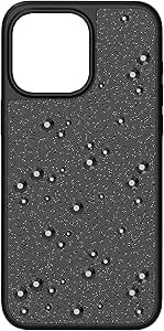 Swarovski High Smartphone Case For Apple Iphone 15 Pro Max, Black Crystal Fabric With Black Flatback Crystals, Part Of The High Collection