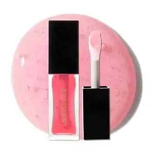Laura Geller New York Fine Shine Glossy Lip Oil, Sweet Pink - Hydrating Squalane - Sheer Pink Lip Gloss