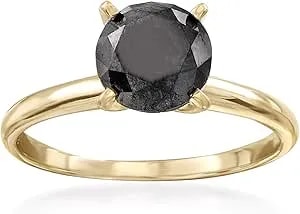 Ross-Simons 2.00 Carat Black Diamond Solitaire Ring In 14kt Yellow Gold
