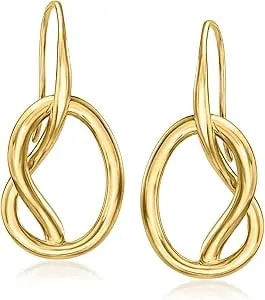 Ross-Simons 18kt Gold Over Sterling Knot Drop Earrings
