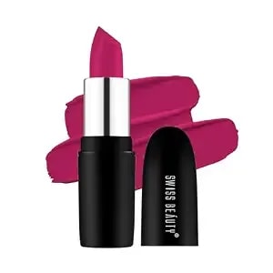 Swiss Beauty Pure Matte Creamy Lipstick - Non-Drying, Highly Pigmented Lipstick - Shade- Fuchsia Pink, 3.8gm
