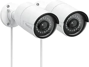 Reolink 5MP Poe Security Camera, Outdoor Indoor Surveillance For Home, Person/Vehicle/Pet Detection, Time-Lapse, 100ft IR Night Vision, Work With Smart Home, Support 512GB SD Card, RLC-510A(Pack Of 2)