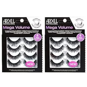 Ardell Natural Look Mega Volume, 252 - Full Volume, Long-Lasting Fake Lashes For Flawless Look, 4 Pairs