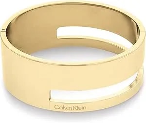 Calvin Klein Geometric Essentials Bangle Bracelet For Women - Stainless Steel With Hinge Closure - Classic Design, Premium Fashion Jewelry Accessory - Gift For Her