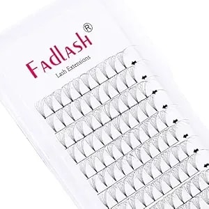 Volume Lash Extensions 6d Lash Fans D Curl 18mm Eyelash Extensions Premade Fans 0.10mm Short Stem Fadlash Volume Premade Fans (6d-0.10-D, 18mm)