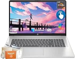 Hp 17 Inch Touchscreen Business Laptop - Amd Ryzen 5 7430u (Beat i7-1355u) - 32 Gb Ram - 1 Tb Ssd - 17.3" Hd+ Anti-Glare Display - Windows 11 Pro - Copilot - Wi-Fi 6 & Bt 5.4 - Fast Charge - Webcam