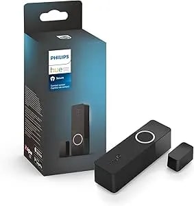Philips Hue Secure Smart Contact Sensor, Black - 1 Pack, Door Sensor Made For Indoor Doors And Windows, Door Alarm Requires Hue Bridge, Works With The Hue App