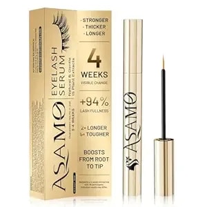 Eyelash Growth Serum – 15 Plant Extracts For Longer, Denser & Robust Lashes,Boosts Natural Lash Development,Eyelash Serum,Enhance Natural Beauty, Hypoallergenic Oil Free,Lash Growth Serum（Pure Gold）