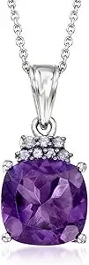 Ross-Simons 5.25 Carat Amethyst And .20 Ct. T.W. Tanzanite Pendant Necklace In Sterling Silver
