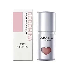 Dodomina Liquid Blush, Fig Coffee - Long-Lasting Color Rendering, 4 Shades For Fair/Olive/Yellow Skin, Cruelty-Free & Vegan, Buildable Formula For Natural Flush