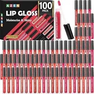 Azen 100 Pack Lip Gloss Bulk Set, Shimmery Lip Gloss For Women And Girls With Rich Varied Colors, Mothers Day Gifts For Women