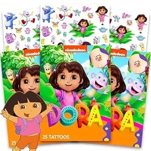 Dora The Explorer Temporary Tattoos Set ~ 75 Dora Tattoos Party Favors For Kids Girls Boys