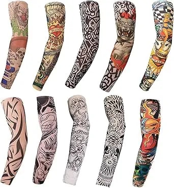 Tatoo Sleeves Men, Women, And Kids – Fake Temporary Tattoo Sleeve For Outdoor Sports, Halloween Decor