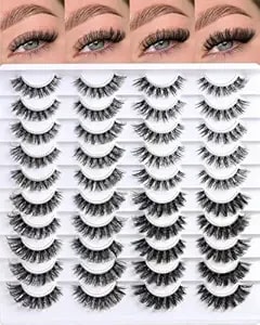 Lashes False Eyelashes Cat Eye Lash Strips Variety Styles Clear Band Wispy Eyelash Pack 20 Pairs Fluffy Fake Strip Lash Bulk Natural Look Cateye Mink Eyelash Set Short Demi Wispies PestañAs