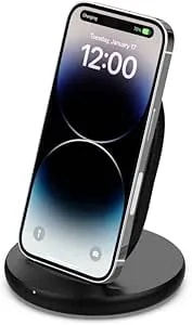 Belkin Quick Charge Wireless Charging Stand - 15W Qi-Certified Charger Stand For Iphone, Galaxy, Pixel & More, Charge While Listening To Music, Video Streaming, & Video Calling - Black (No PSU)
