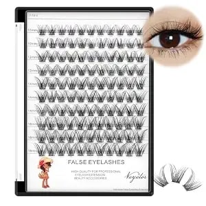 →Vayator 4 Styles Wide Cluster D Curl 8-20mm Professional Makeup Individual Cluster Eyelashes Grafting Fake False Eyelashes Eyelash Extension Individual Eyelash (D#10+12mm Mixed)