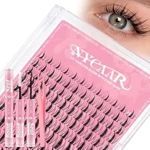 Fairy Lash Clusters Kit Spiky Manga Lash Clusters D Curl 144pcs 8-18mm Lash Extension Kit Wispy Invisible Band Lashes Kit With Bond And Seal,Applicators Diy At Home(Fairy)