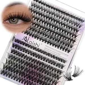 Lash Clusters, Diy Cluster Eyelash Extensions 9‑16mm, 40d+50d, 280pcs Fluffy D Curl Natural Lashes–Fake Cat Eye Wispy Individual Clusters