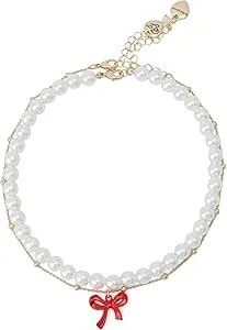 Betsey Johnson Jewelry Women'S Love Spell Pearl & Bow Choker Necklace Set
