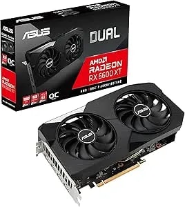 ASUS Dual AMD Radeon RX 6600 XT OC Edition 8GB GDDR6 Gaming Graphics Card (AMD RDNA 2, Pcie 4.0, 8GB GDDR6 Memory, HDMI 2.1, Displayport 1.4a, Axial-Tech Fan Design, 0dB Technology) (Renewed)