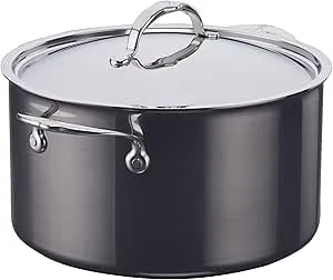 Hestan Nanobond Molecular Titanium Stock Pot With Lid, 8-Quart - Pfas-Free Stainless Steel, 4x Stronger, 1050°F Oven Safe, Induction Compatible, Handcrafted Italy