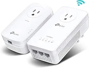 TP-Link Powerline Wifi Extender TL-WPA8631P KIT- Includes AV1300 Powerline Network Adapter And AC1200 Dual Band Extender, 2x2 MIMO, 3 Gigabit Ports, Passthrough, Plug & Play, Free Expert Support