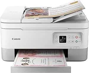 Canon Pixma TR7020a All-In-One Wireless Color Inkjet Printer, With Duplex Printing, Mobile Printing, And Auto Document Feeder, White