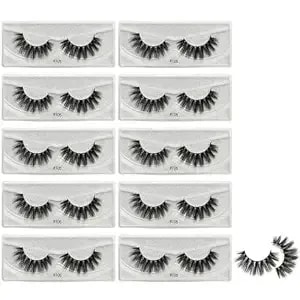 →Vayator 10 Pairs Wholesale Natural Mink Eyelashes 3d Mink Lashes Long Thick False Eyelashes High Volume Eye Lashes Hand Made Makeup Eyelash Soft (S-105)