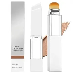 Blanc Cover Cream Stick V - Color Changing Foundation Stick With Volufiline - Hydrating Concealer Base Makeup, Dual-Ended With Built-In Brush, Portable For Daily Use (Dark Skin)