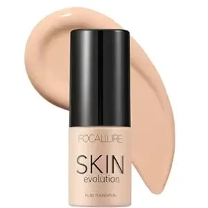Focallure Liquid Foundation, Skin Evolution Foundation + Concealer, Medium-Full Coverage With Matte Finish, Oil-Control Makeup, Waterproof, Warm Ivory
