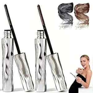 Dulhantocosh Waterproof Fiber Mascara-Volume&Length Without Clumping For Dramatic Moments, Tubular Curling Natural And Non-Smudged, Define, Lift, Lock For Daily Makeup (Black+Brown)