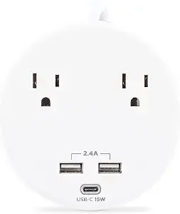 Cyberpower p205uc Desktop Surge Protector - 2 Outlets, 500j Surge Protection, 2 Usb‑A & 1 Usb‑C Charging Ports
