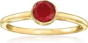 Ross-Simons 0.70 Carat Bezel-Set Ruby Ring In 18kt Gold Over Sterling