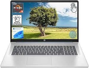 Hp 17.3" Touchscreen Laptop For Work And Home, Amd Ryzen 5 7430u, 64gb Ram, 2tb Ssd, Webcam, Hdmi, Backlit Keyboard, Fingerprint Reader, Wi-Fi 6, Windows 11 Home, Blue