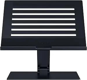 Razer Adjustable Laptop Stand: Supports Phones, Tablets, Laptops, Macbooks Up To 18" - Adjust Height And Tilt - Durable Aluminum Construction - Vented Design - Foldable For Storage & Travel - Black
