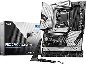 Msi Pro z790-A Max Wifi Proseries Motherboard (Supports 12th/13th/14th Gen Intel Processors, Lga 1700, ddr5, Pcie 5.0, M.2, Sata 6g, 2.5gbps Lan, Usb 3.2 gen2, Wi-Fi 7, Bluetooth 5.4, Atx)