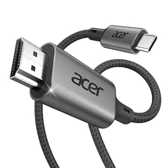 Acer USB C To HDMI Cable For Home Office 6.6FT (4K@60Hz), Thunderbolt 4/3 Compatible, High-Speed Type C To HDMI 2.0 Braided Cord For Macbook Neo, Iphone 17/16 Pro/Max, Ipad Pro, Galaxy S25, Surface
