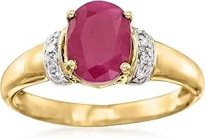Ross-Simons 1.60 Carat Ruby Ring With Diamonds In 14kt Yellow Gold
