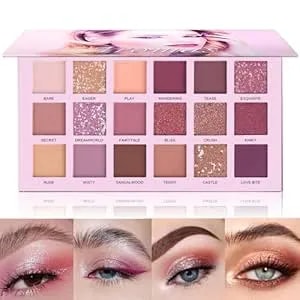 Ucanbe Professional 18 Colors Aromas Nude Eyeshadow Palette Long Lasting Multi Reflective Shimmer Matte Glitter Pressed Pearls Eye Shadow Makeup Pallet Kit