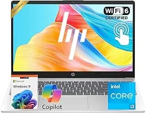 Hp Touchscreen Laptop • Intel Core i3-1215 • 2026 Edition • 15.6 Ips Display • 8gb ddr4 • 256gb Pcie Ssd • Copilot Ai • Wi-Fi 6 • Numeric Keypad • Windows 11 • For Business & Student • W/O Mouse