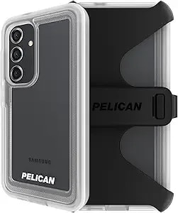 Pelican Voyager - Samsung Galaxy s24 Plus Case [6.7"] [18ft Mil-Std Drop Protection] [Wireless Charging] Phone Case For Samsung Galaxy s24 Plus W/Belt Clip Holster Phone Stand - Anti Yellowing - Clear
