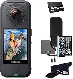 insta360 x4 Air Standard Bundle - Lightest 8k 360 Waterproof Action Camera For Epic Adventures, Replaceable Lenses, For Action, Travel, Vlogging - Smooth, Easy-To-Edit Videos Anytime, Anywhere(128gb)