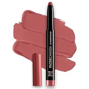 Facescanada Ultime Pro Hd Intense Matte Lipstick + Primer - Tea Rose (Nude) - 9 Hour Long Lasting Lip Color - Lightweight & Smudge Proof Matte Finish - 0.05 Oz/1.4g