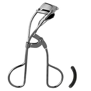 Japonesque Extreme Lash Curler - Scissor Comfort Handle, Deep Curl, Keeps Lashes Curled For 8 Hours, High Arch Design, For Natural Or False Lashes, Includes 1 Refill Pad (Gunmetal)